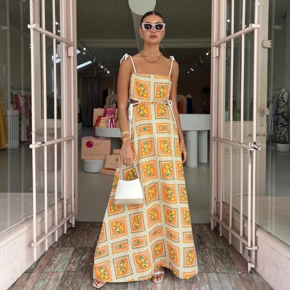Elegant Orange Maxi Dress